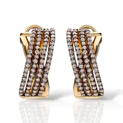 Серьги с бриллиантами из желтого золота 585
