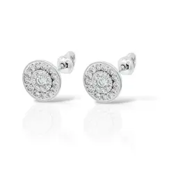 Серьги с бриллиантами из белого золота 585