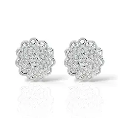 Серьги с бриллиантами из белого золота 585
