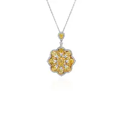 Колье с бриллиантами Fancy Yellow из белого золота 750