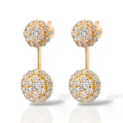 Серьги с бриллиантами из желтого золота 585