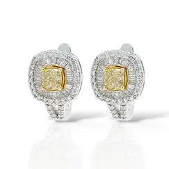 Серьги с бриллиантами fancy yellow из белого золота 585