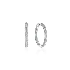 Серьги с бриллиантами из белого золота 585