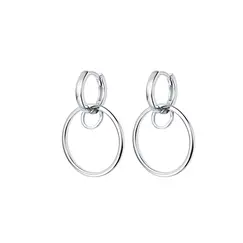Серьги кликеры с кольцами из серебра 925 пробы