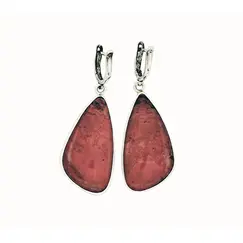 Серьги с яшмой серебро 925 проба