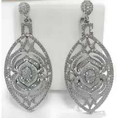 Ювелирные серьги из серебра с фианитами