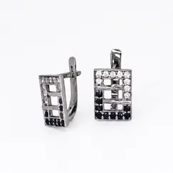 Серьги из белого золота 585 пробы с муассанитами