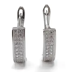 Серьги из серебра с фианитами