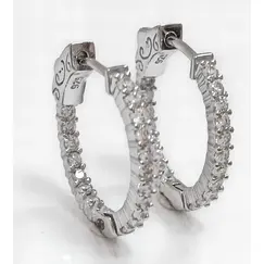 Серьги из серебра 925 пробы с фианитами