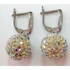 Ювелирные серьги из серебра с кристаллами Swarovski