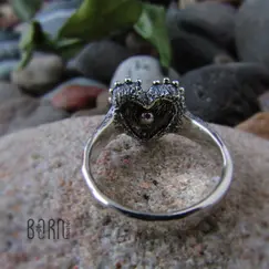 Серебряная печатка "Сердце"