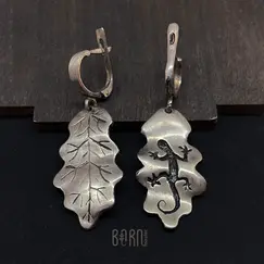 Серебряные серьги "Саламандра"