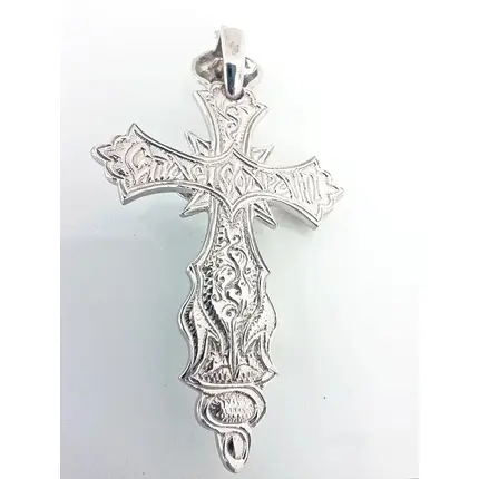 Крест серебряный Эстерелла, 925 проба, родированный, славянский оберег/Ф, изображение 4