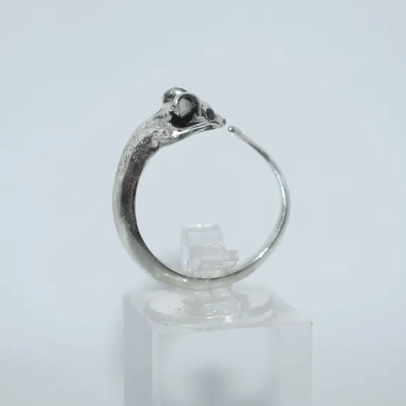 Серебряное кольцо "Мышь" с фианитами. Серебро 925., изображение 3