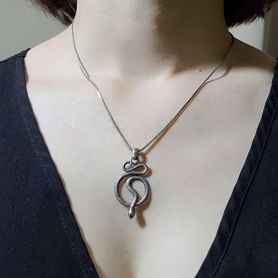 Кулон женский Змея, серебро 925 пробы, изображение 4