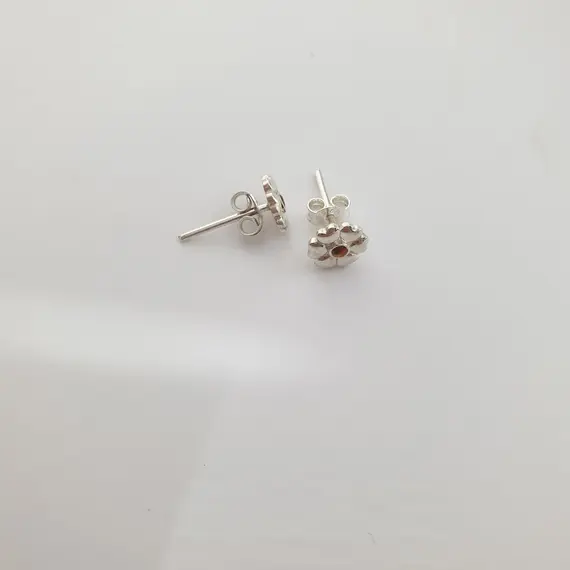Серебряные серьги гвоздики серебро 925 с цитрином, изображение 6