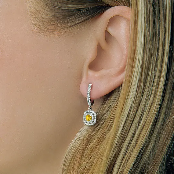 Серьги с выращенными бриллиантами 1.192 ct, изображение 2