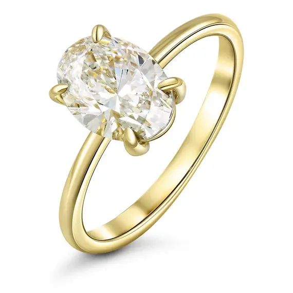 Кольцо с выращенным бриллиантом огранки "Овал" 1.430 ct