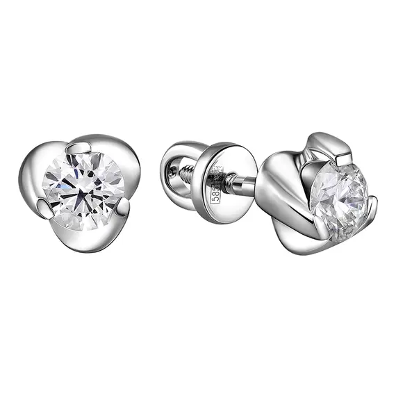 Серьги с выращенными бриллиантами 0,677 ct