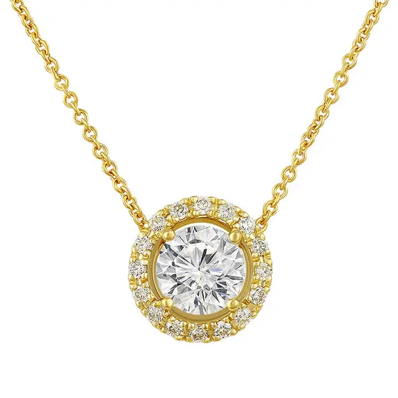 Колье с выращенными бриллиантами 0.922 ct