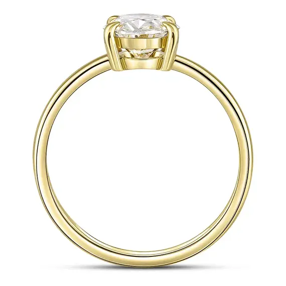 Кольцо с выращенным бриллиантом огранки "Овал" 1.430 ct, изображение 3