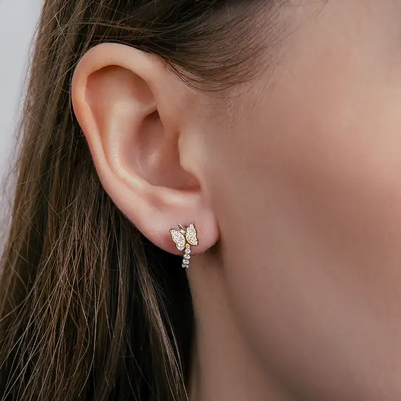 Серьги с выращенными бриллиантами 0.316 ct, изображение 2