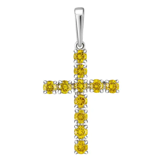 Крест с выращенными бриллиантами 1.223 ct, изображение 2