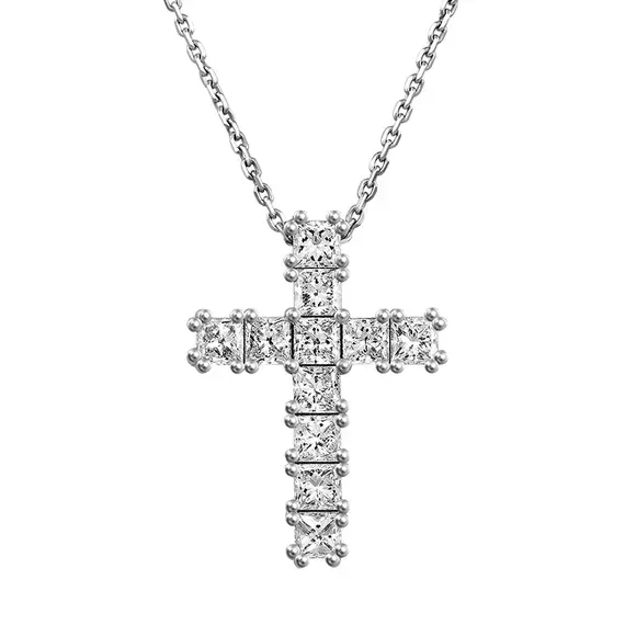 Крест с выращенными бриллиантами 1.768 ct
