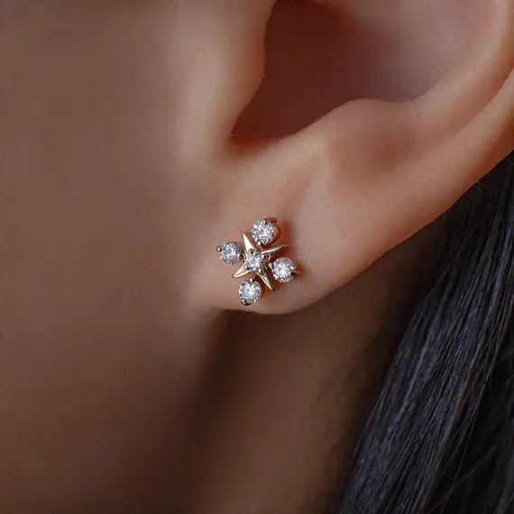 Серьги с выращенными бриллиантами 0,289 ct, изображение 3