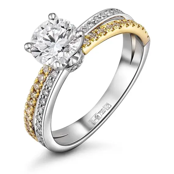 Кольцо с выращенными бриллиантами 1,260 ct