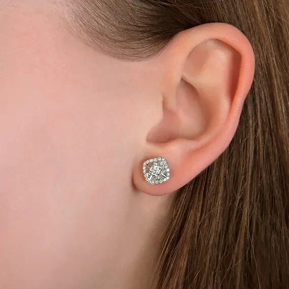 Серьги с выращенными бриллиантами 0.527 ct, изображение 2
