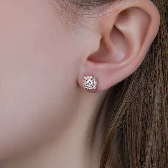 Серьги с выращенными бриллиантами 0.840 ct, изображение 2