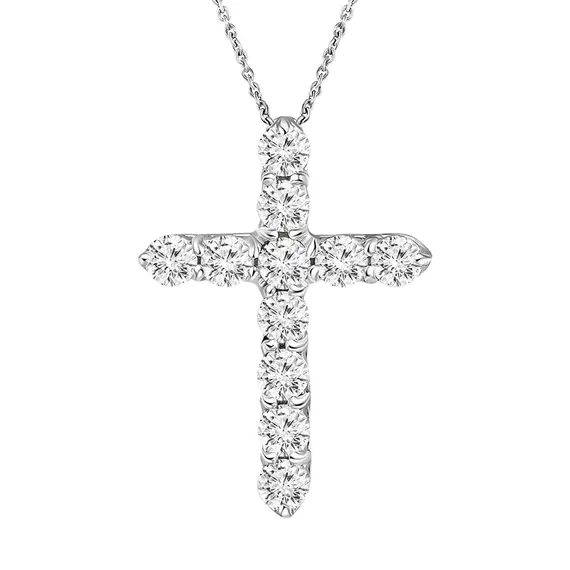 Крест с выращенными бриллиантами 0,740 ct
