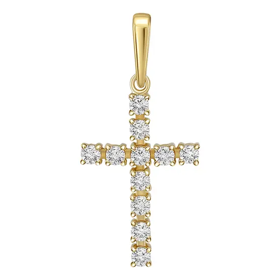 Крест с выращенными бриллиантами 0.597 ct