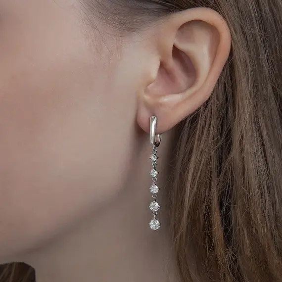 Серьги с выращенными бриллиантами 1,855 ct, изображение 2