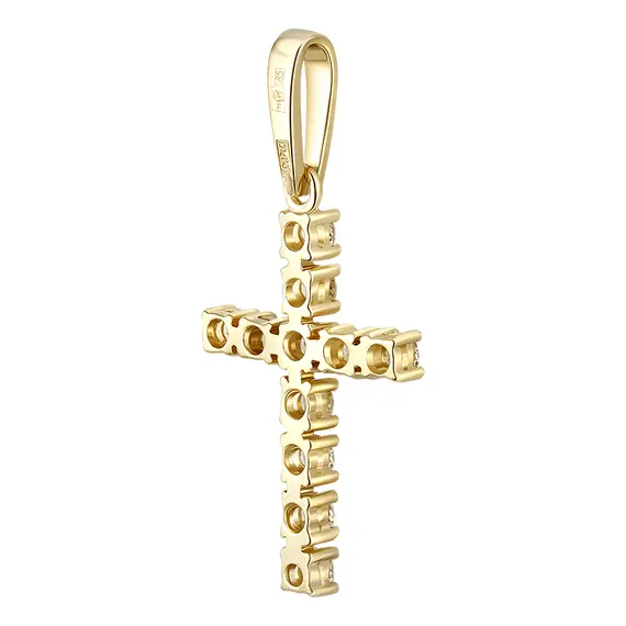 Крест с выращенными бриллиантами 0.597 ct, изображение 2