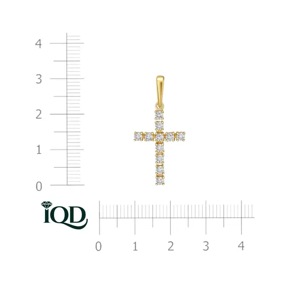 Крест с выращенными бриллиантами 0.597 ct, изображение 3