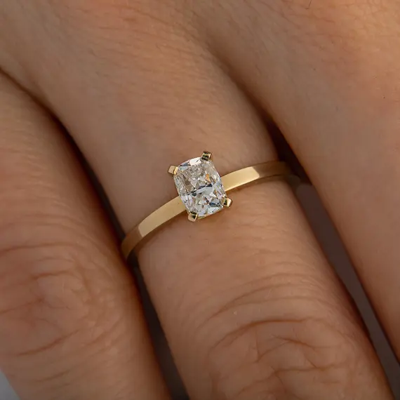 Кольцо с выращенным бриллиантом 0.510 ct, изображение 5