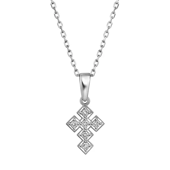 Крест с выращенными бриллиантами 0,166 ct