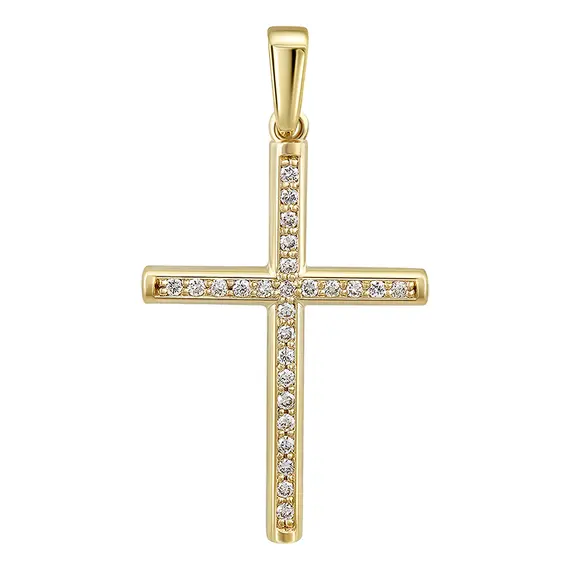 Крест с выращенными бриллиантами 0.260 ct