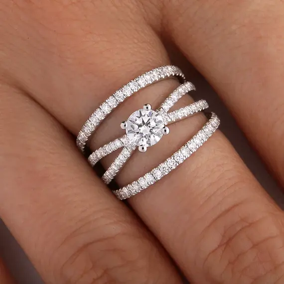 Кольцо с выращенными бриллиантами 1.351 ct, изображение 6