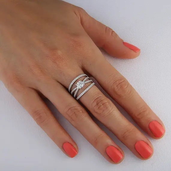 Кольцо с выращенными бриллиантами 1.351 ct, изображение 7