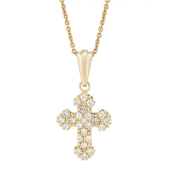 Крест с выращенными бриллиантами 0.265 ct, изображение 2