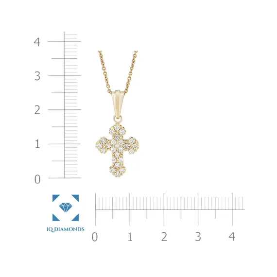 Крест с выращенными бриллиантами 0.265 ct, изображение 3