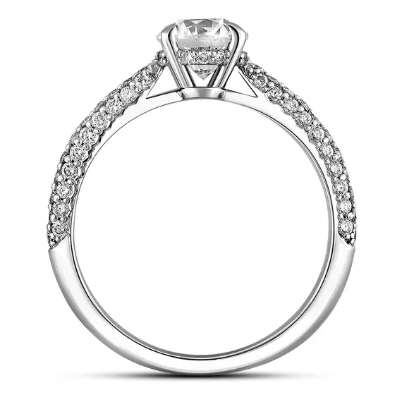 Кольцо с бриллиантами из белого золота 750 пробы 1.507 ct, изображение 3
