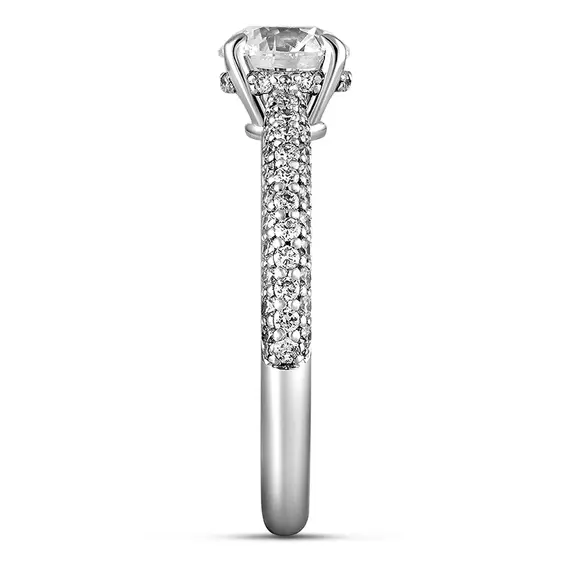Кольцо с бриллиантами из белого золота 750 пробы 1.507 ct, изображение 4