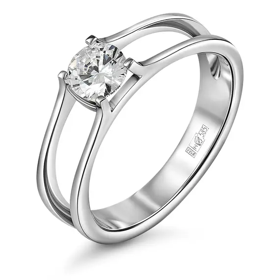 Кольцо с выращенным бриллиантом 0.427 ct