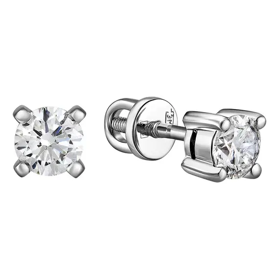 Серьги-пусеты с выращенными бриллиантами 0,500 ct