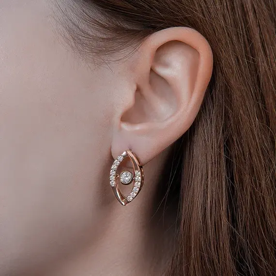 Серьги с выращенными бриллиантами 1.628 ct, изображение 2