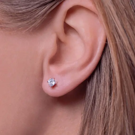 Серьги-пусеты с выращенными бриллиантами 0,500 ct, изображение 2